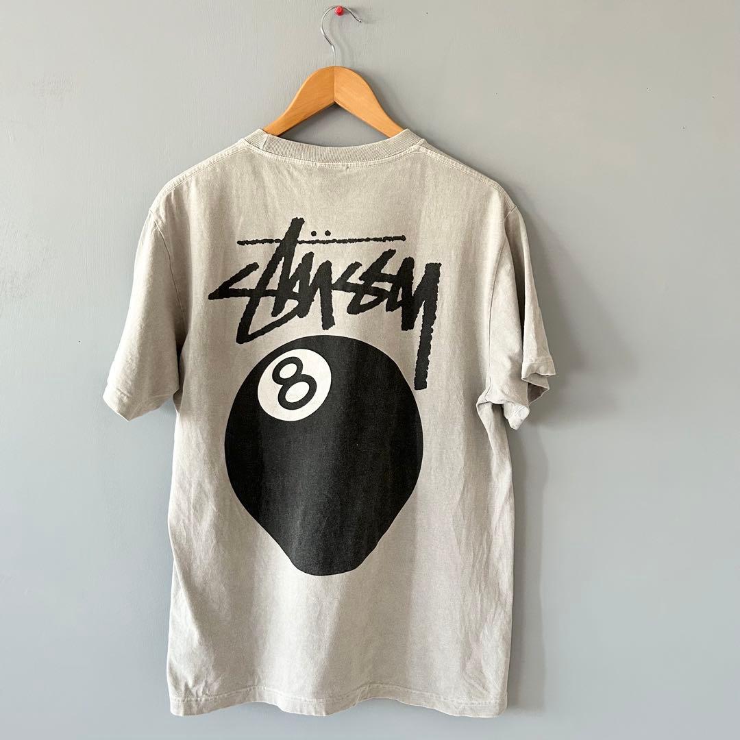 stussy Tシャツ　USA製　8ボール　バックプリント　黒タグ復刻