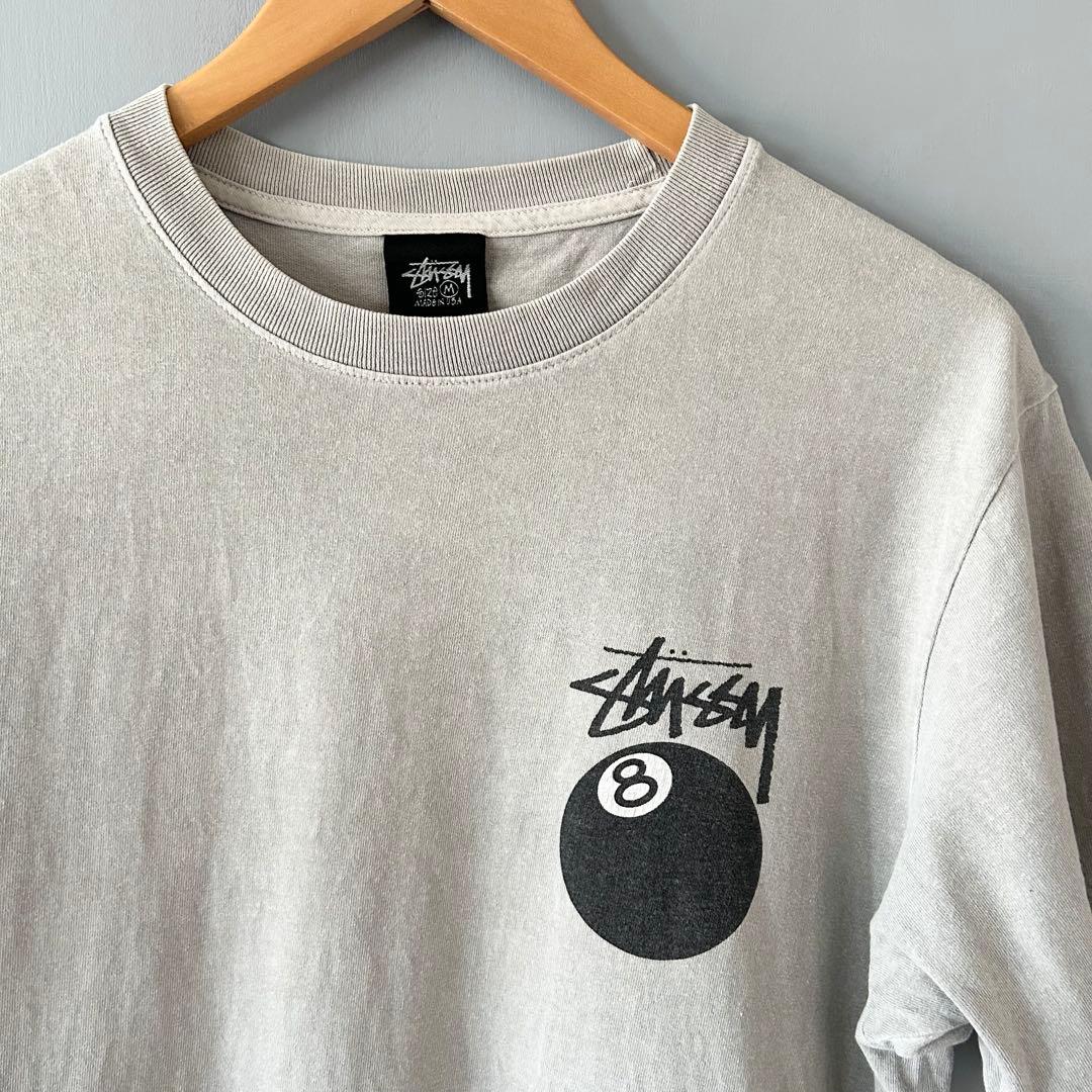 stussy Tシャツ　USA製　8ボール　バックプリント　黒タグ復刻
