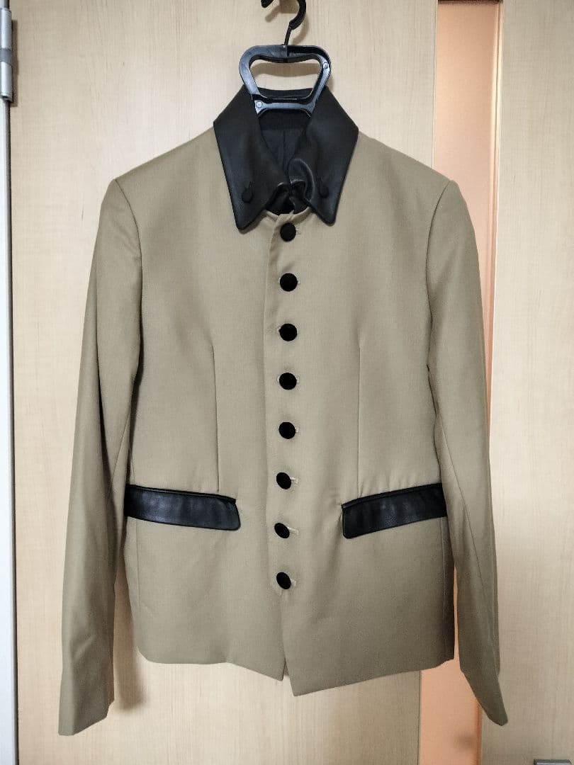 no id. black レザー 切替 ナポレオンジャケット