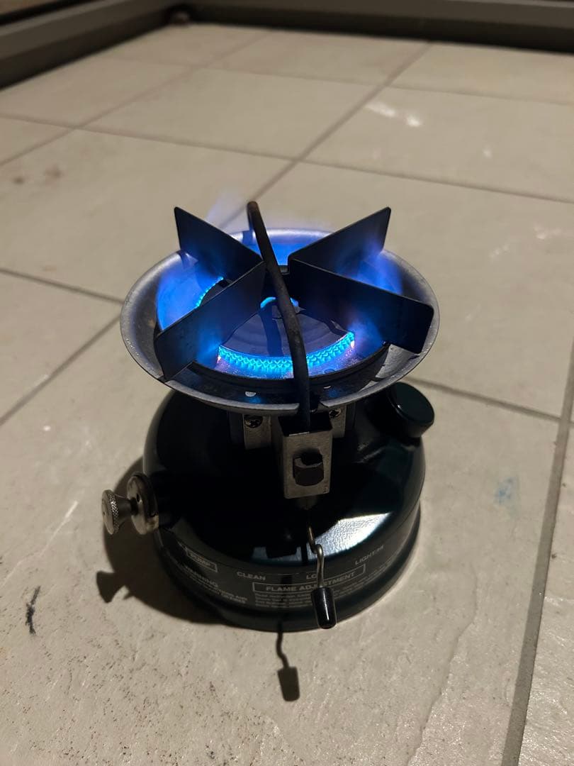 【動作確認済】コールマン508 バーナー　2レバー式　カバー付き