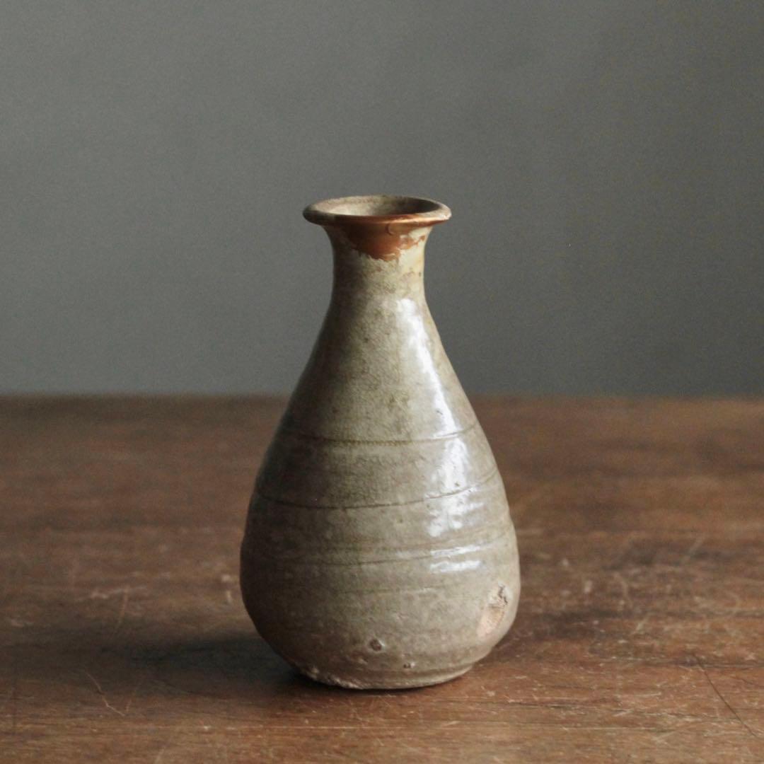 高麗 線刻 灰釉 徳利 朝鮮美術 古美術 古道具 酒器 とくり アンティーク
