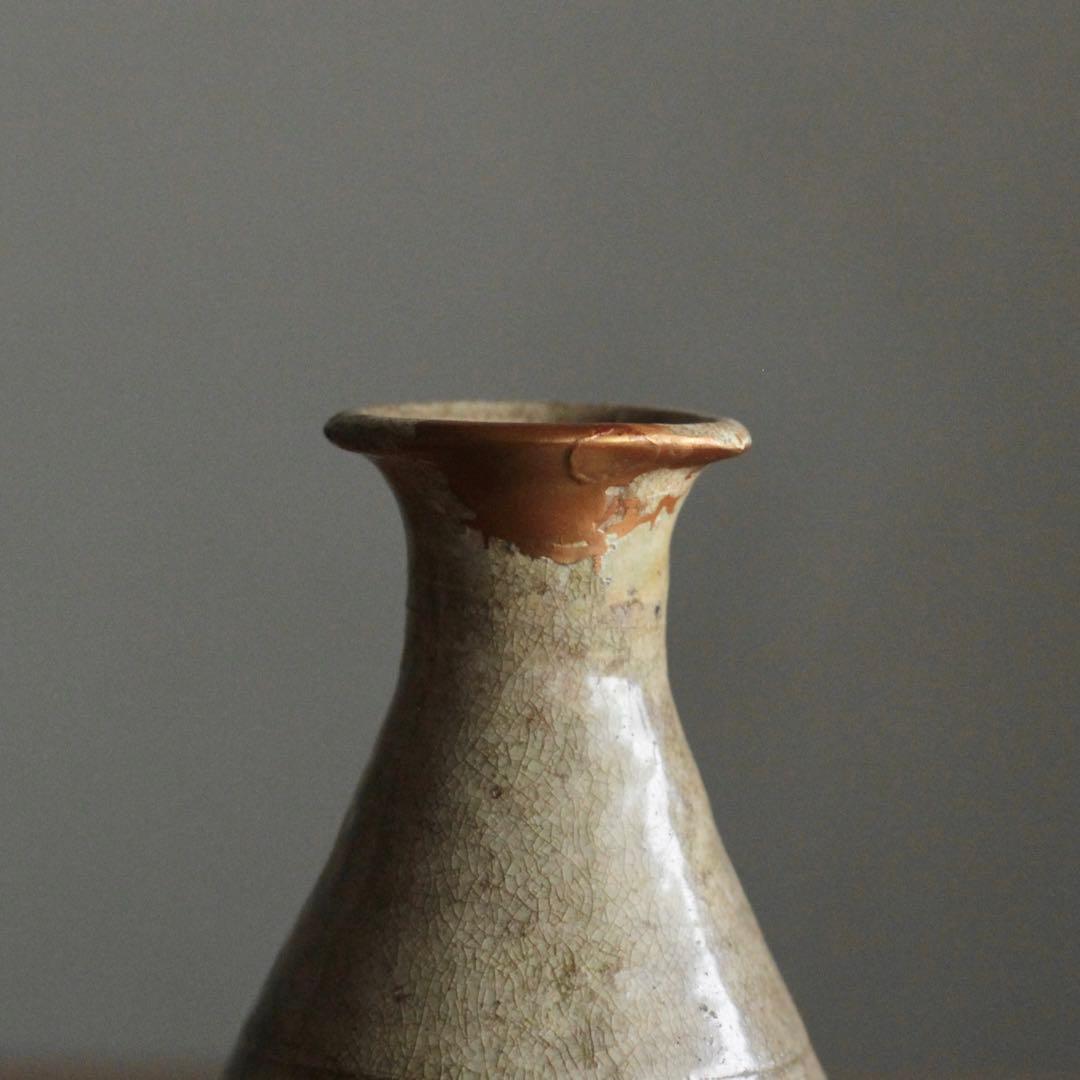 高麗 線刻 灰釉 徳利 朝鮮美術 古美術 古道具 酒器 とくり アンティーク