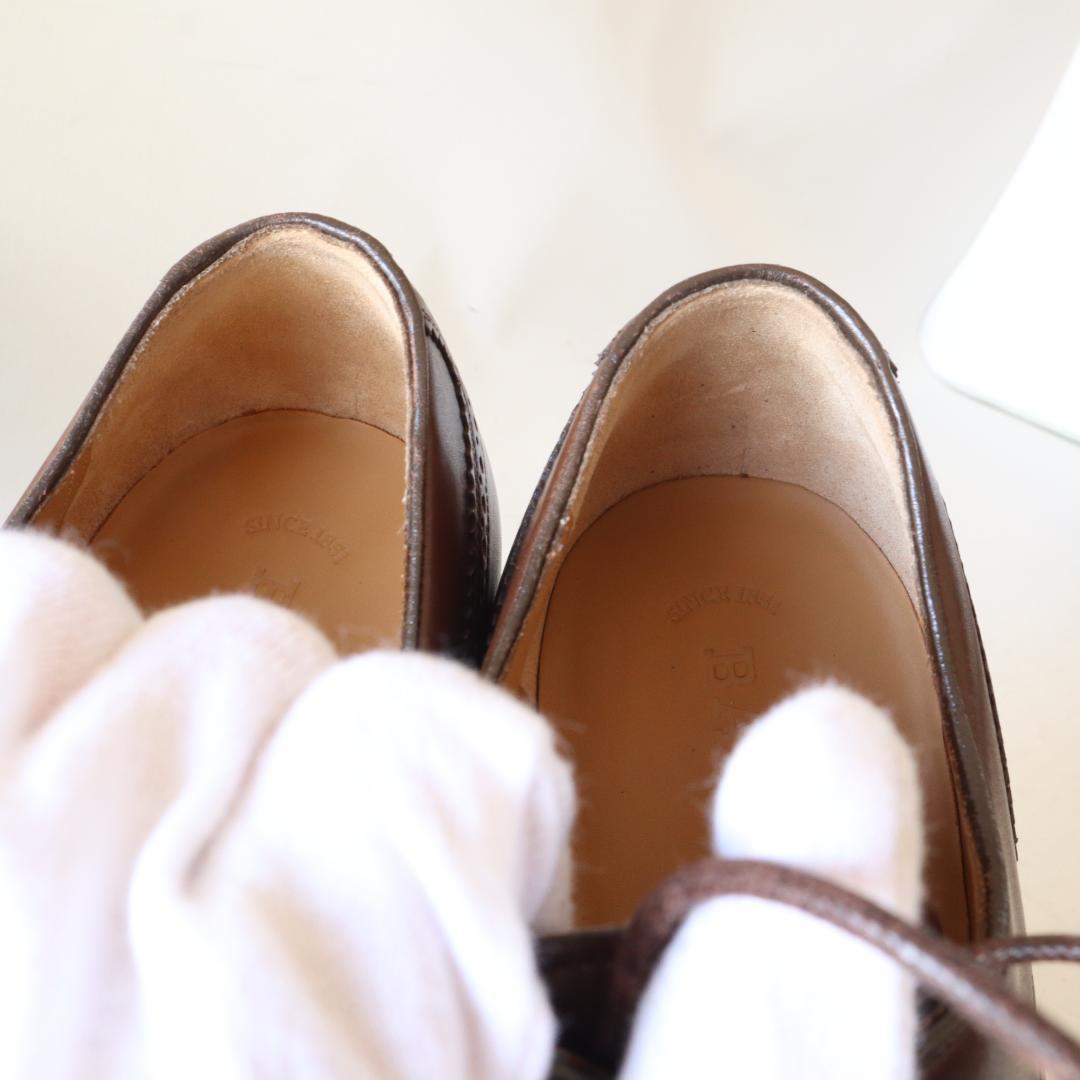 【未使用】BALLY パンチドキャップトゥ レザーシューズ EU6 茶 革靴