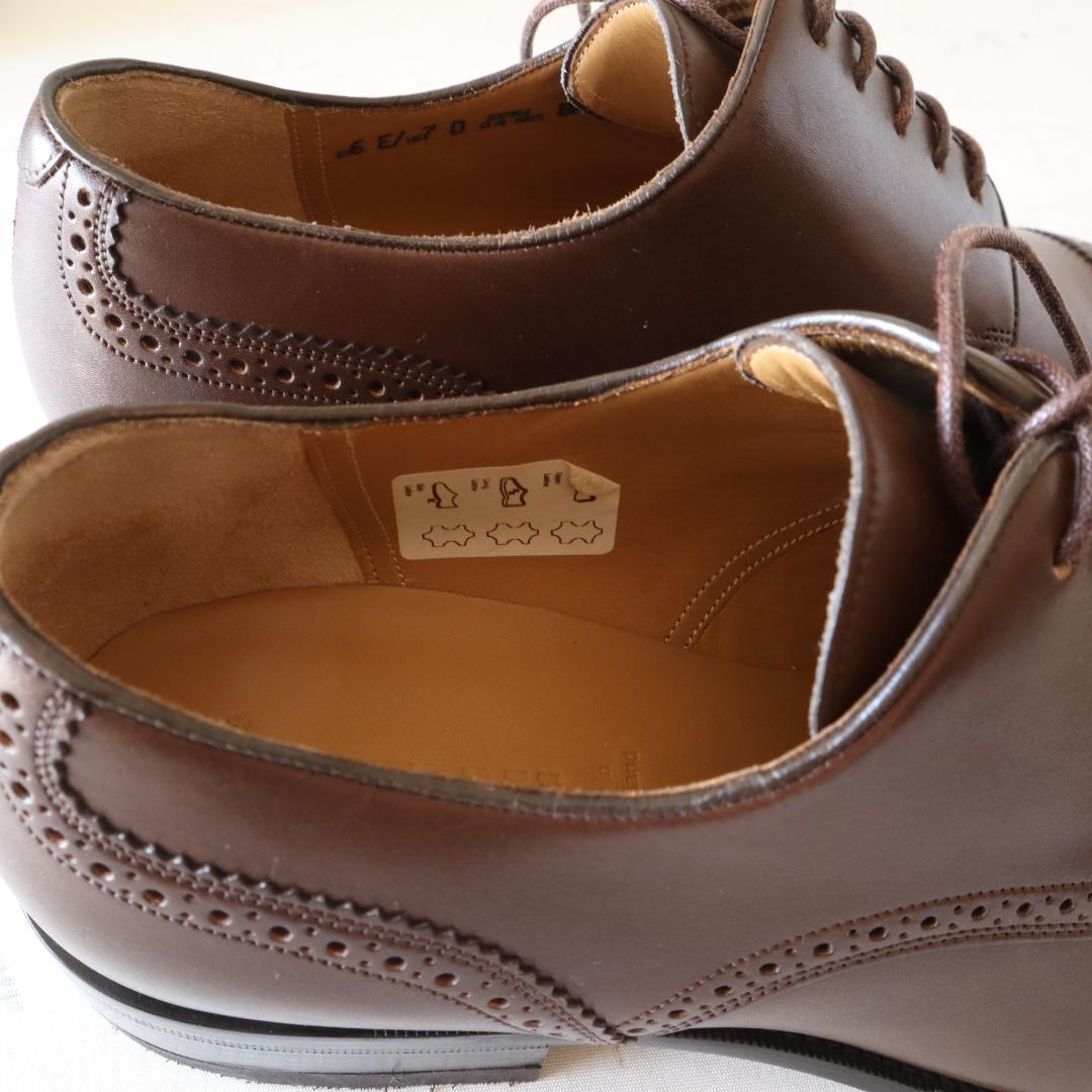 【未使用】BALLY パンチドキャップトゥ レザーシューズ EU6 茶 革靴