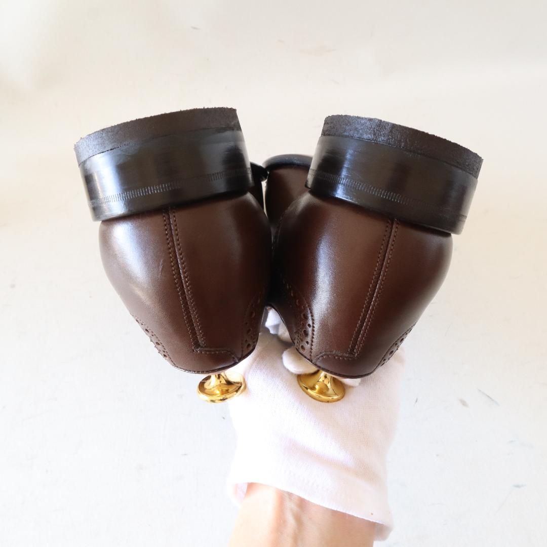 【未使用】BALLY パンチドキャップトゥ レザーシューズ EU6 茶 革靴