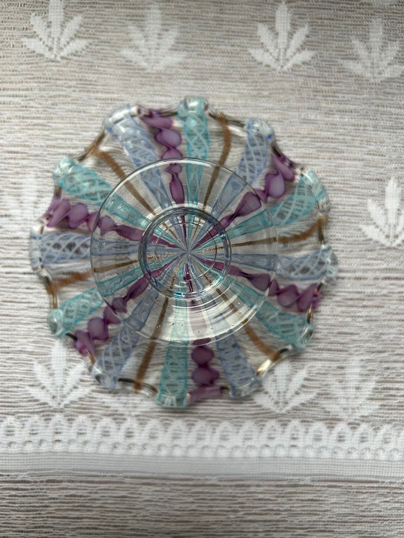 ベネチアングラス ガラス コンポート レース