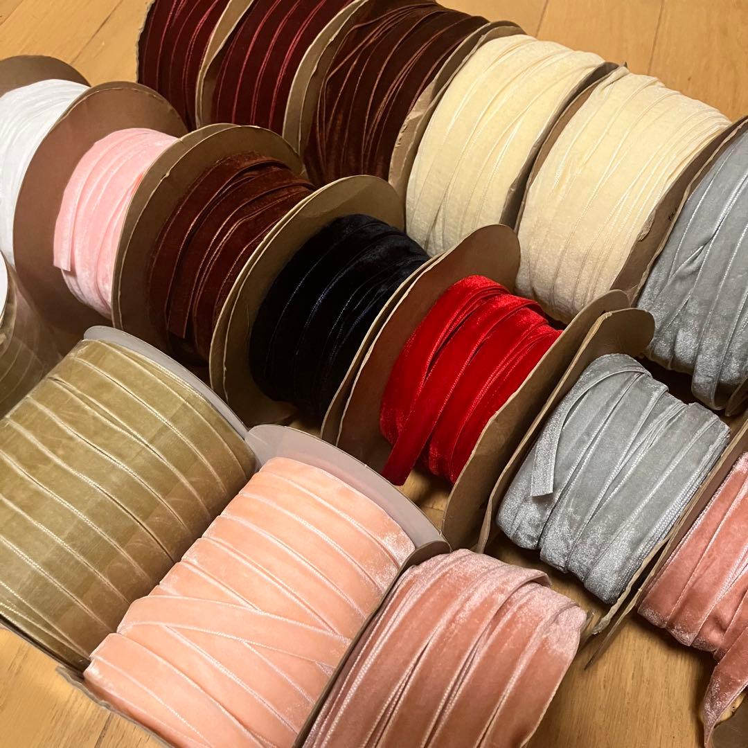 激安まとめ売り　ロール　ベルベット　ベロアリボン　業務用　新品多数　リボン資材