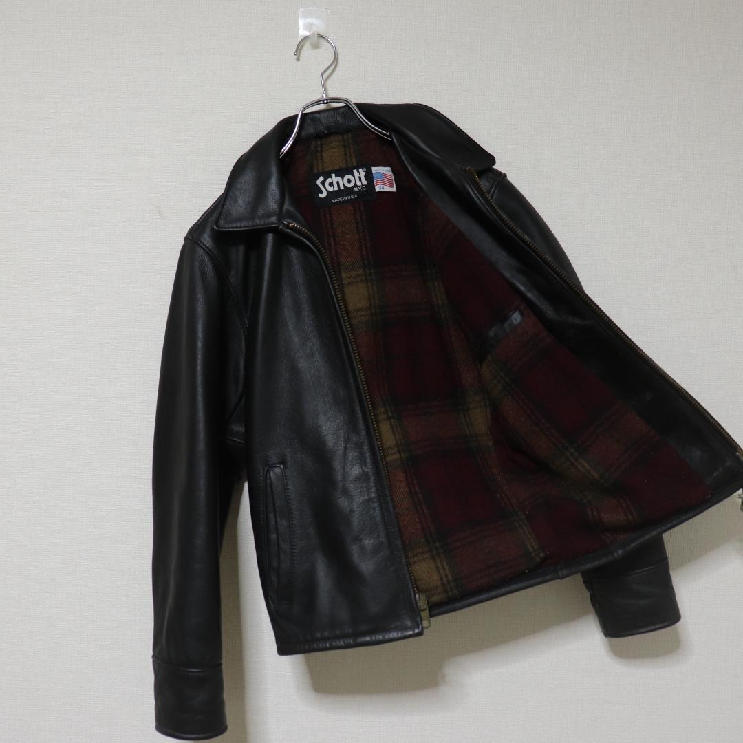 Schott ショット 681 USA製 裏地 シングルライダース ジャケット