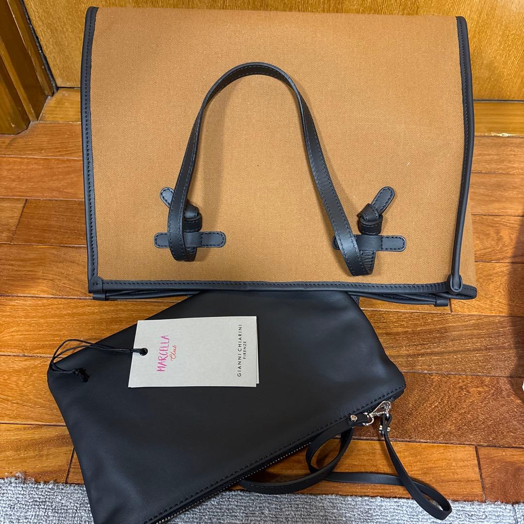 GIANNI CHIARINI ベージュトートバッグ