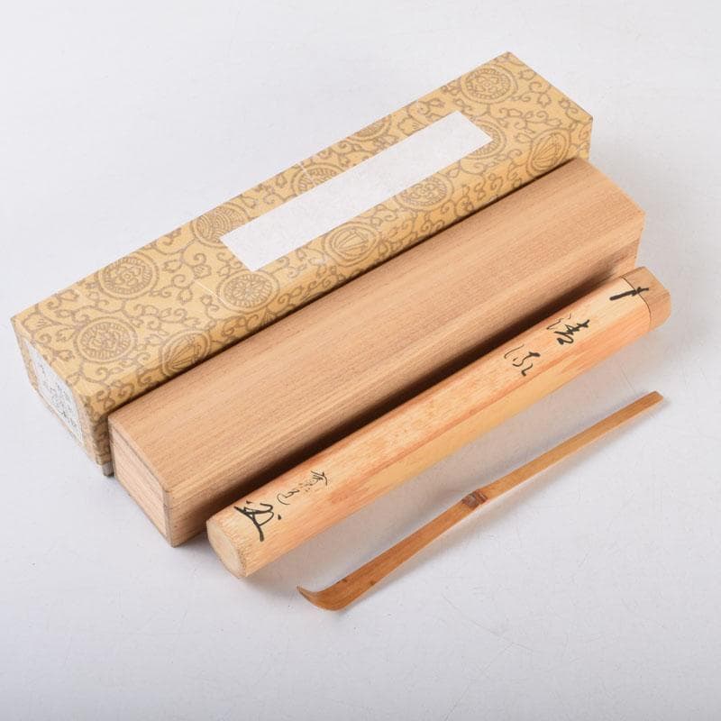 茶道具　東竹斎下削　茶杓　銘清流　前大徳　藤田寛道書付　共筒共箱　V　9014