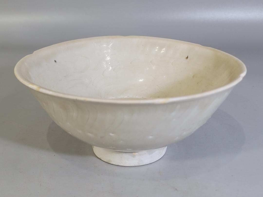 古美術 中国 白磁 碗 　劃花　輪花 小鉢