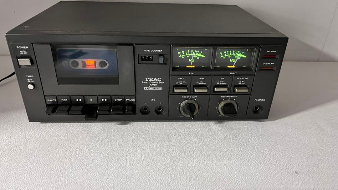 TEAC ティアックF-200カセットデッキ 昭和レトロ 中古動作確認済み現状品