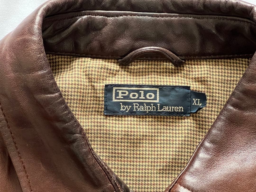 け*い様 90s【Polo by Ralph Lauren 】XLブラウンレザー