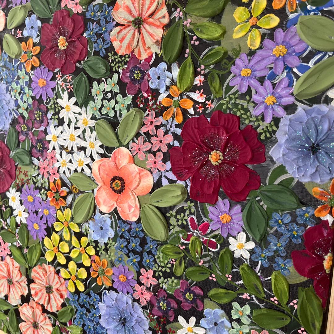 絵画 花の絵 フラワー アート テクスチャーアート ボタニカル ボタニカルアート