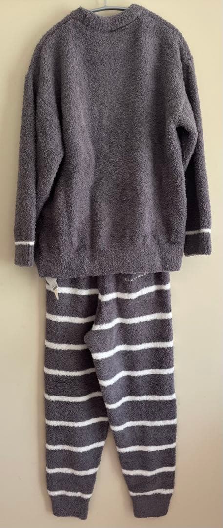 ジェラートピケ　ルームウェア　上下セット　グレー　ロゴ　ボーダー　パンツ