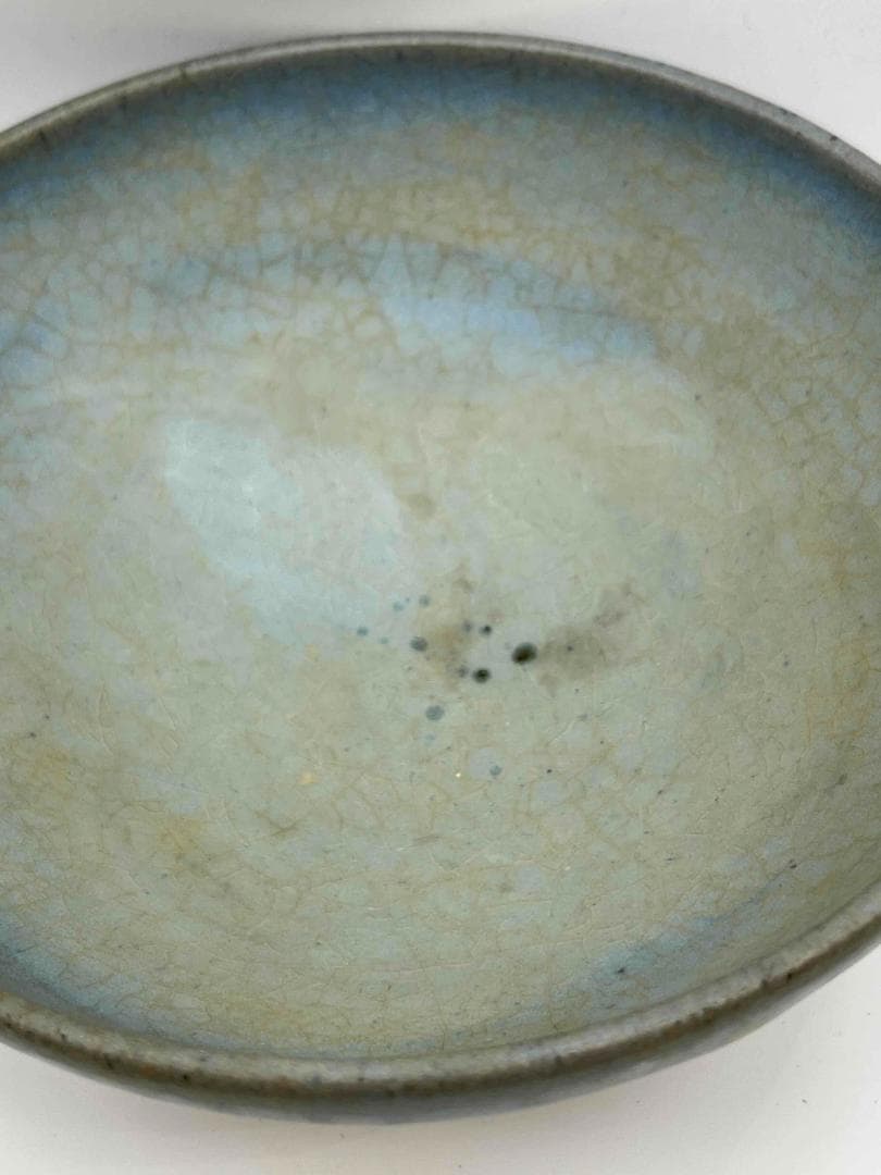 宋から元時代　鈞窯　澱青釉　天青釉茶碗　窯変釉　茶道具　水指(B-93)