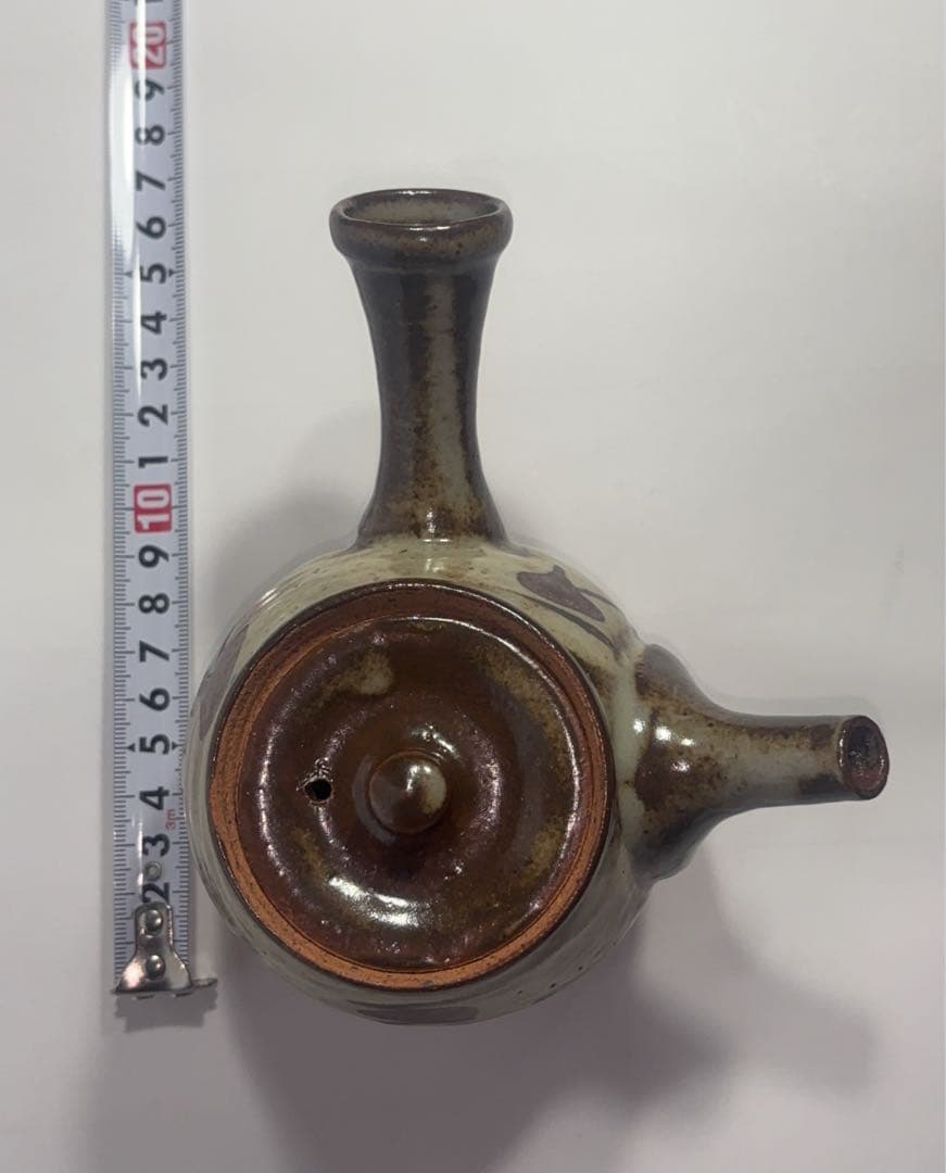 益子焼　人間国宝　島岡達三作　象嵌急須　共箱付