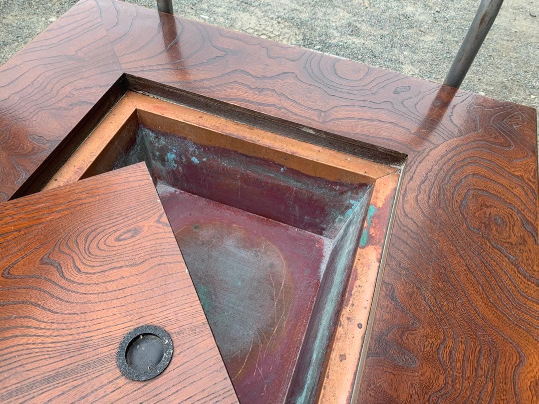 囲炉裏 炉端 炭 座卓 火鉢 天然木 インテリア家具 囲炉裏机 古民具