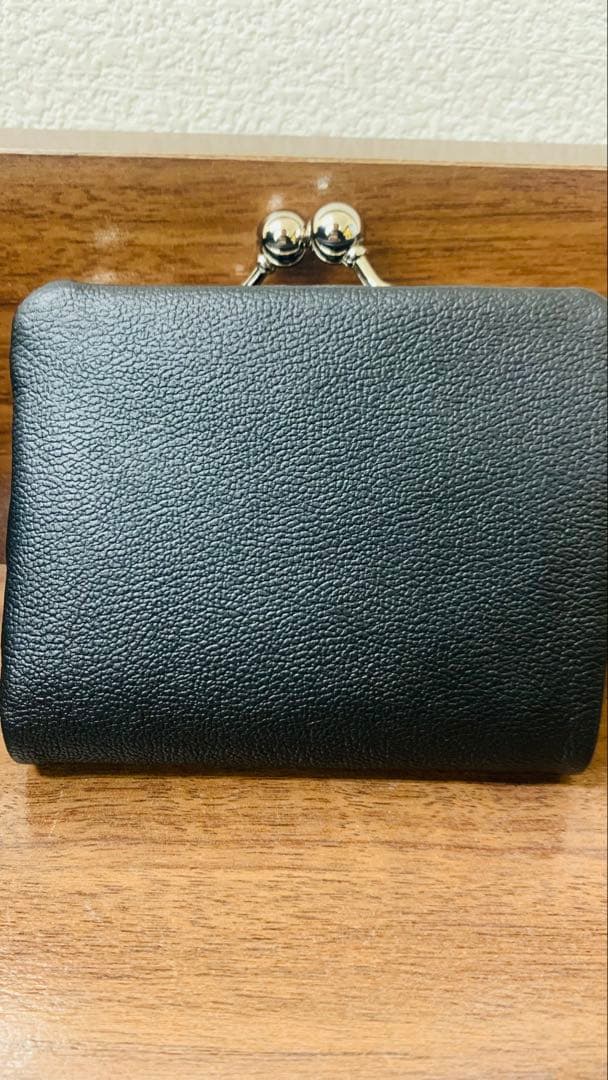 MARY QUANT フレンチシームガマロ ウォレット ブラック財布 がま口