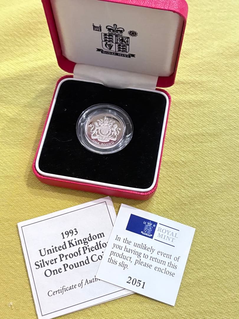 1993英国 1ポンド シルバープルーフ ピエドフォート（グレートブリテンの盾）