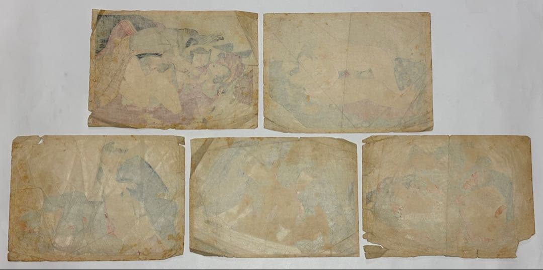 「明治期頃 彩色木版画 春画」5枚|艶本 浮世絵 和本 歌川国貞 木版刷り