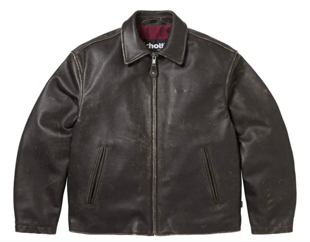 ジャケット・アウター Supreme Schott Leather Racer Jacket