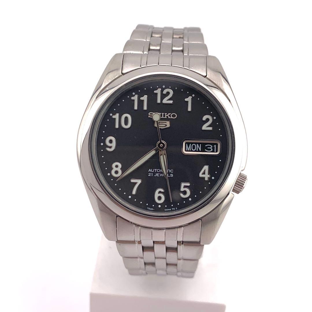 7-5304 SEIKO 7S26-01V0 自動巻き時計 ブラックダイヤル