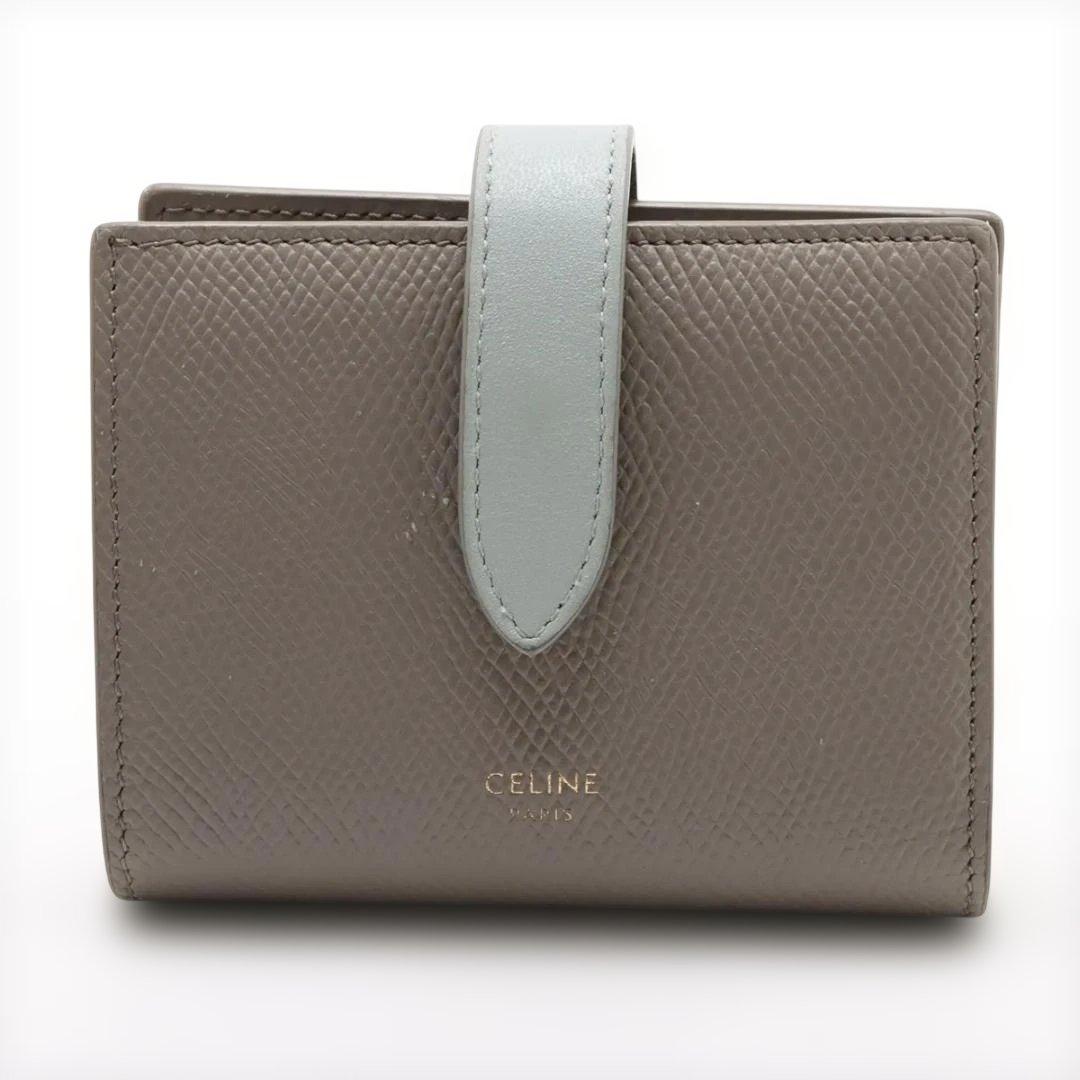 CELINE セリーヌ ミディアムストラップウォレット グレージュ 二つ折り財布