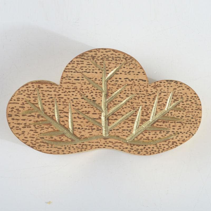 茶道具　雅象作　古竹内黒柿金塗　松竹香合　共箱　V　9490