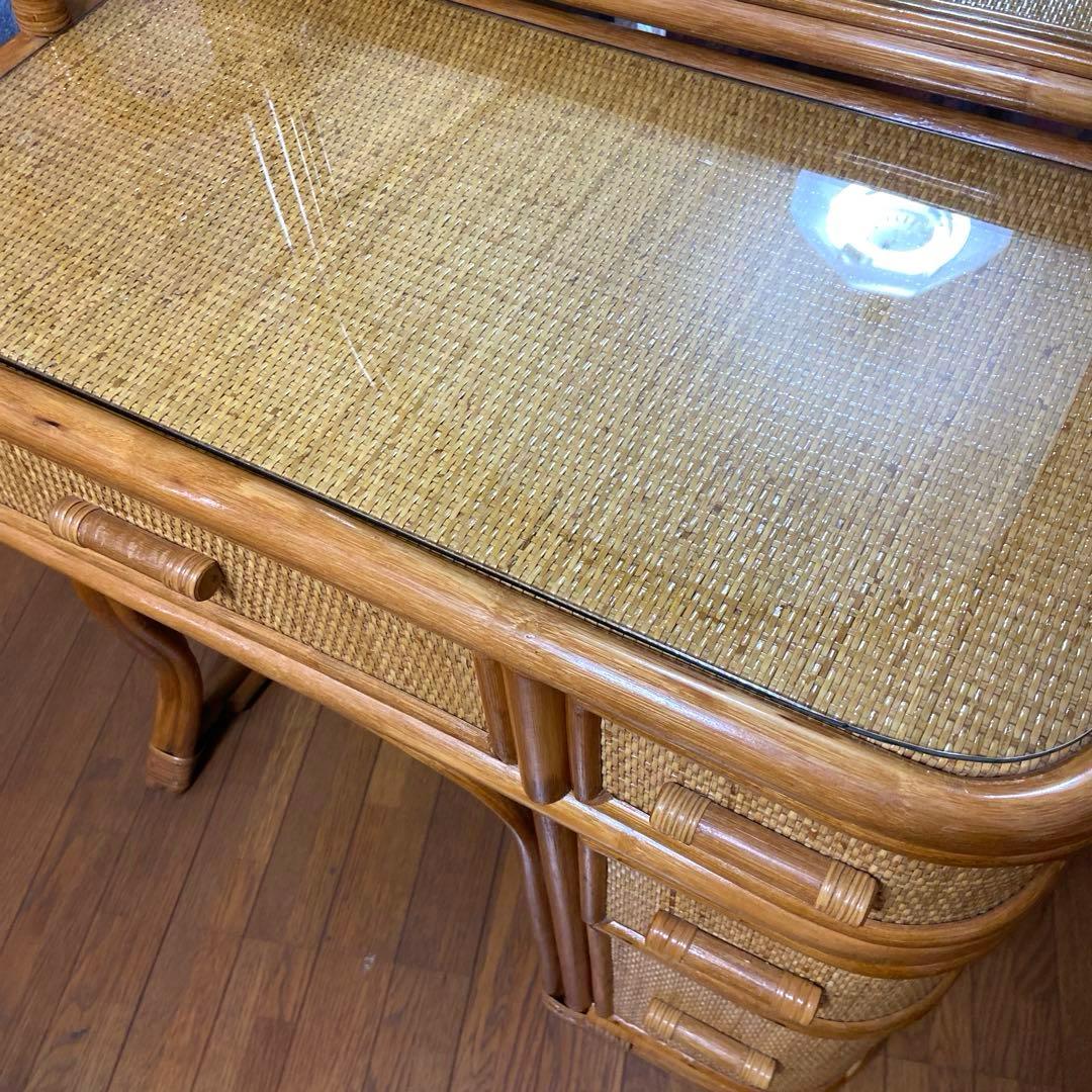 ラタン／籐／ドレッサー／鏡台／ビンテージ 椅子はつきません