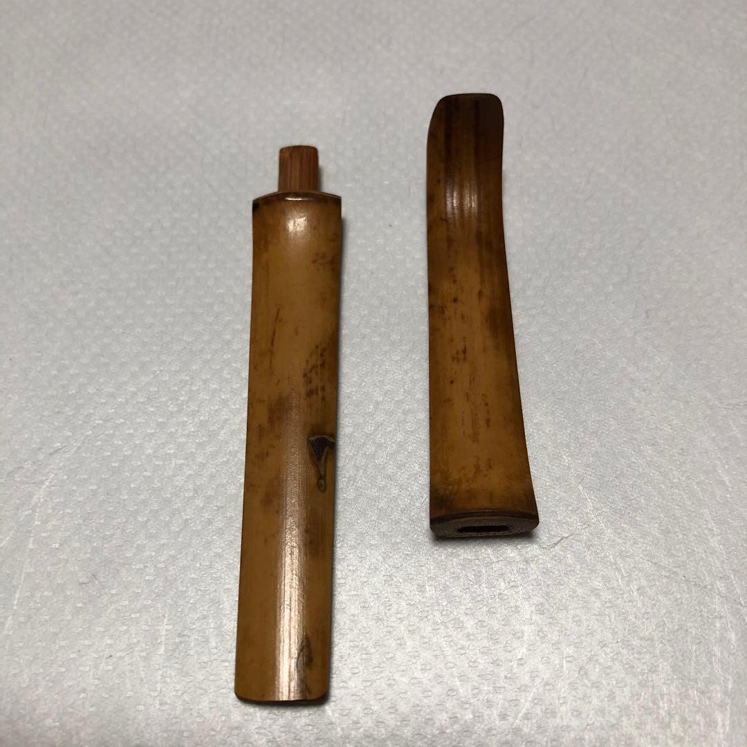 (珍品)茶道具　海田曲巷作　旅持用茶杓　 専用仕服付