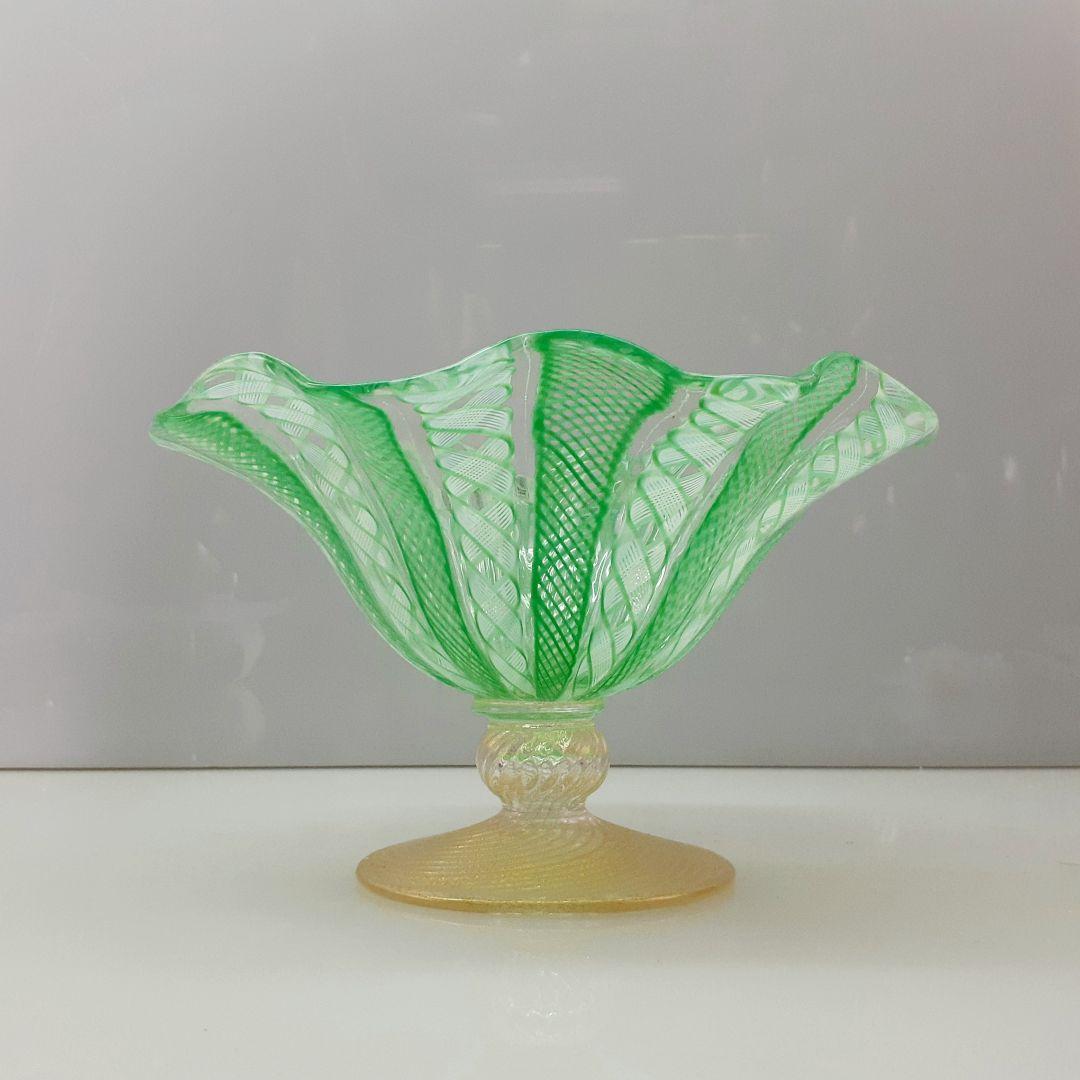 MURANO BALLARIN GLASS ムラノ バラリン レース コンポート