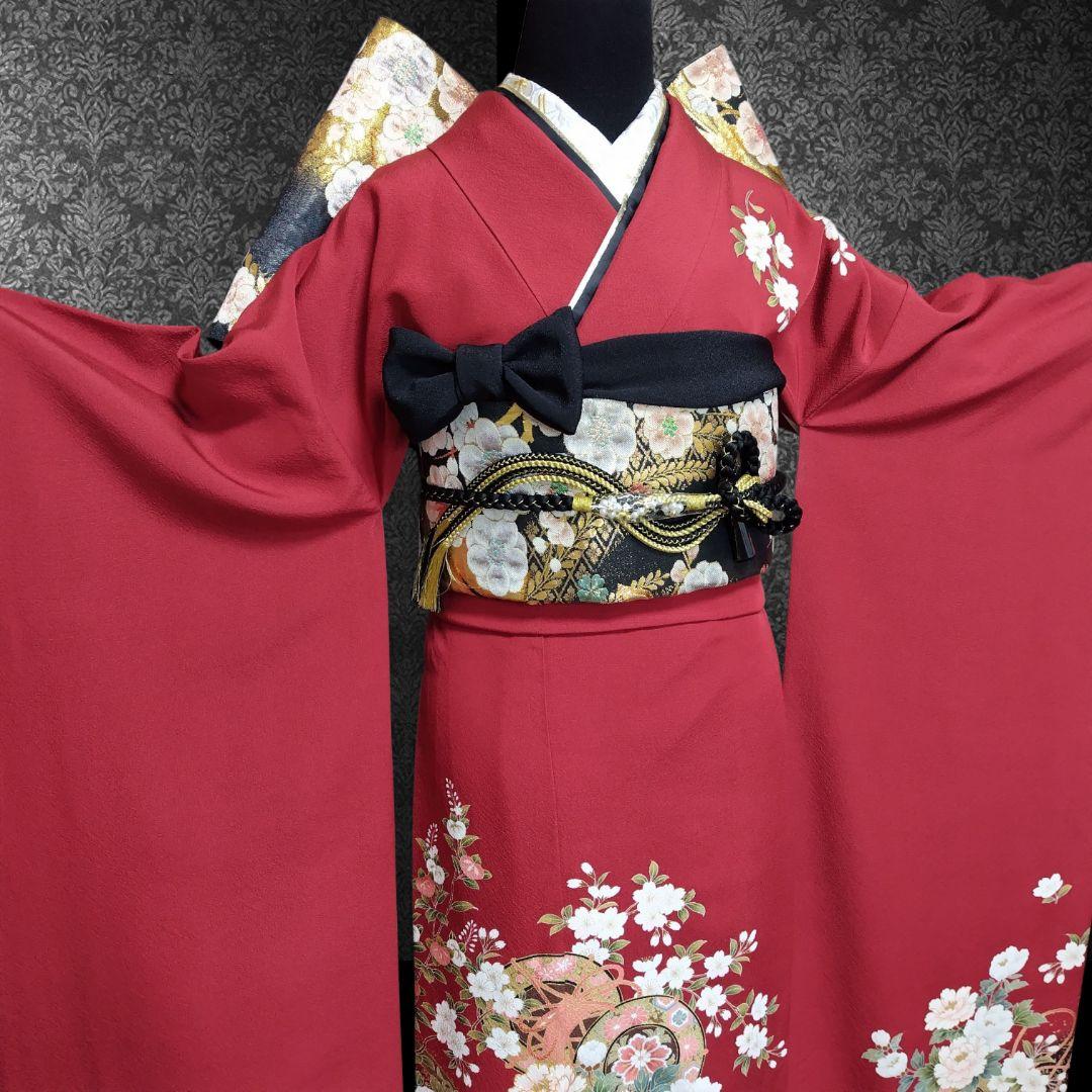 SALE中☆振袖フルセット・成人式・古典柄・金彩加工・金駒刺繍・やまと誂製