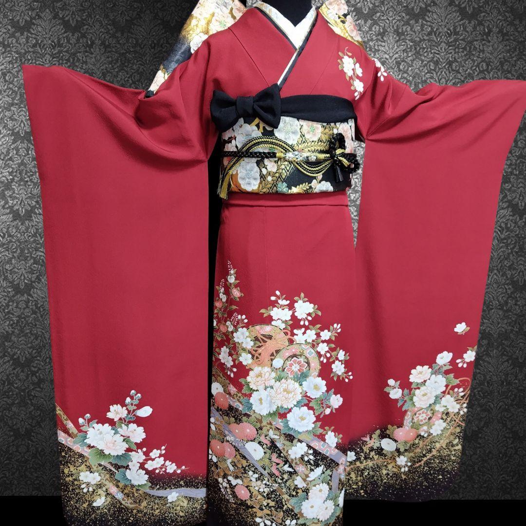 SALE中☆振袖フルセット・成人式・古典柄・金彩加工・金駒刺繍・やまと誂製
