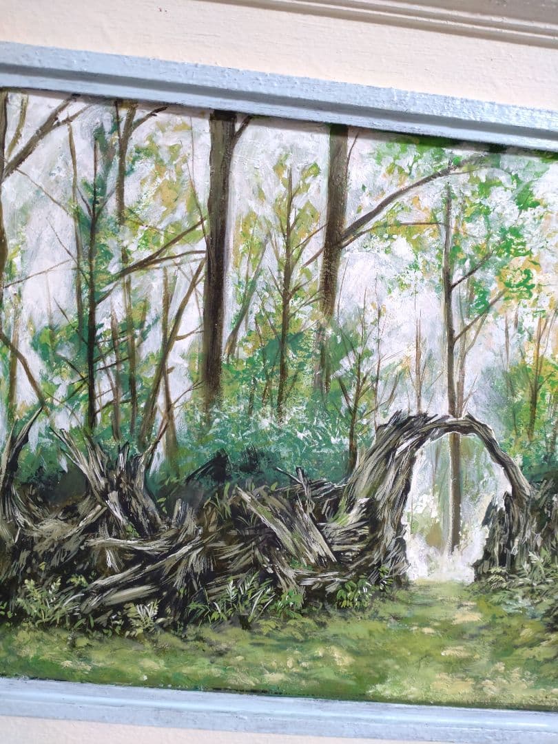 油絵【風景画】1点物の絵画作品/作者サイン入り◆額縁付属