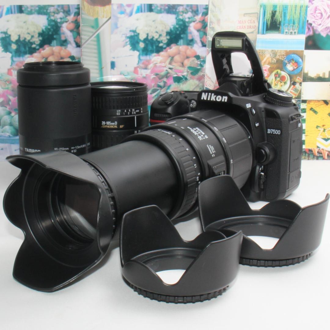 ❤️予備バッテリー&カメラバッグ付き❤️ニコン D7500 トリプルレンズ❤️