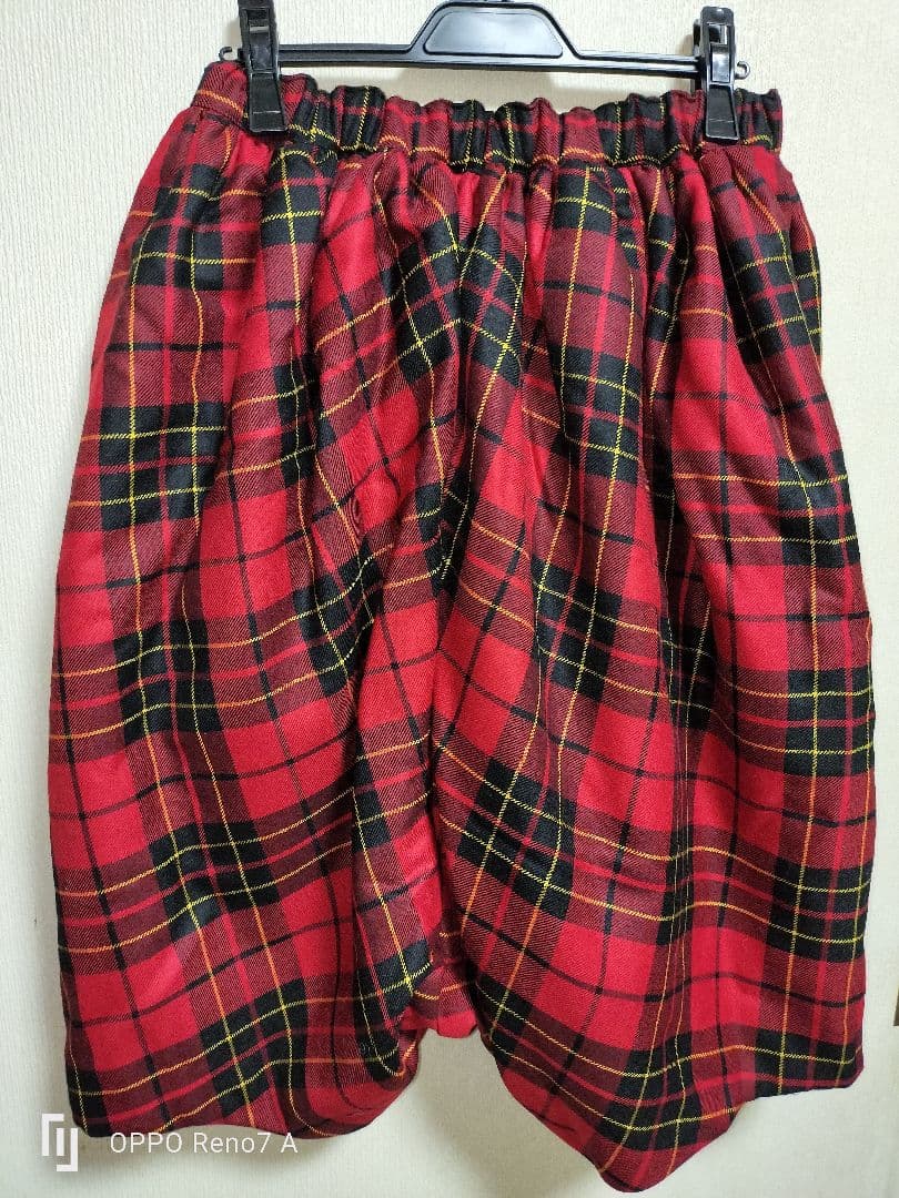 COMME des GARÇONS 　中綿入り赤黒チェックパンツ