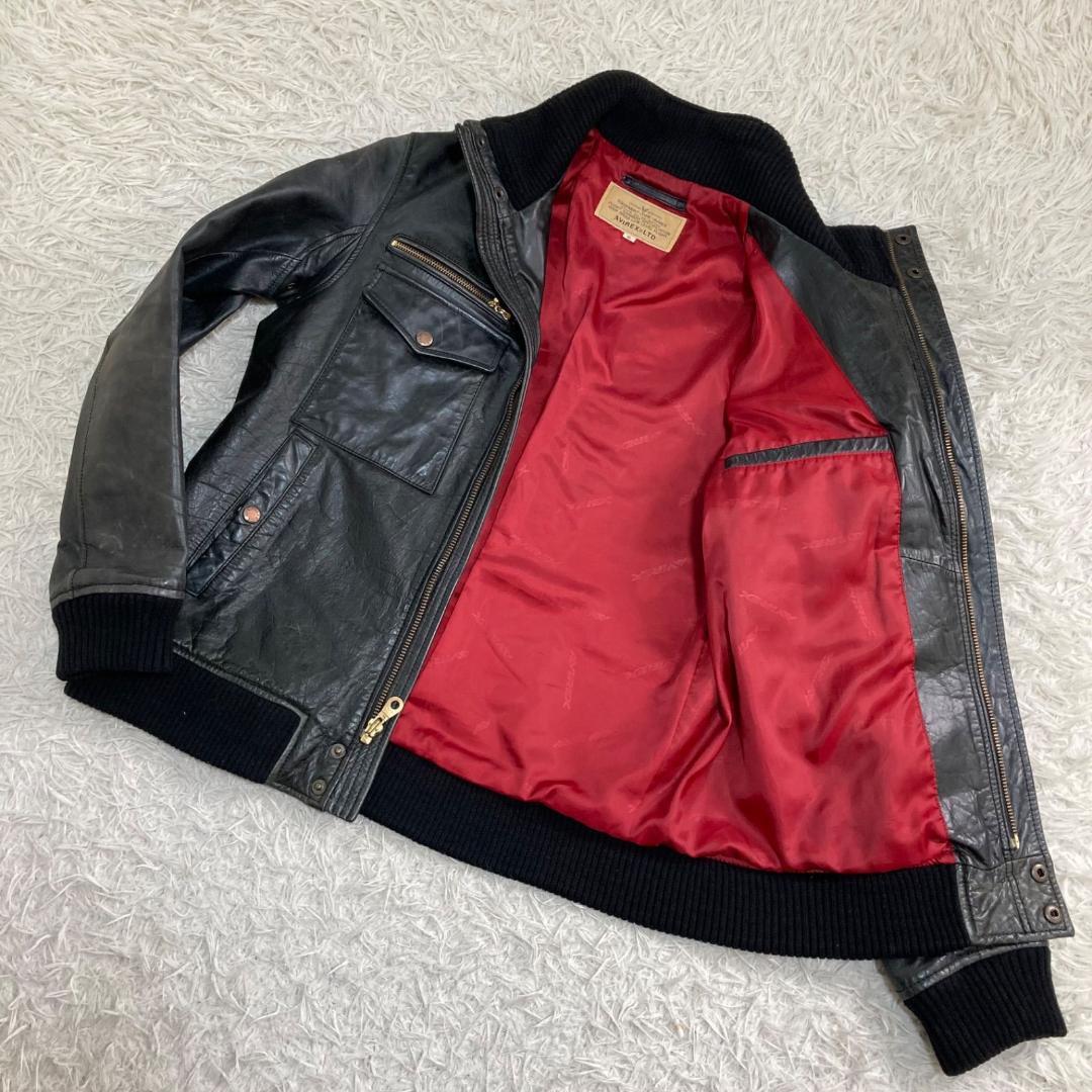 15654✨アヴィレックス XL ホースハイドレザージャケット 馬革 ライダース
