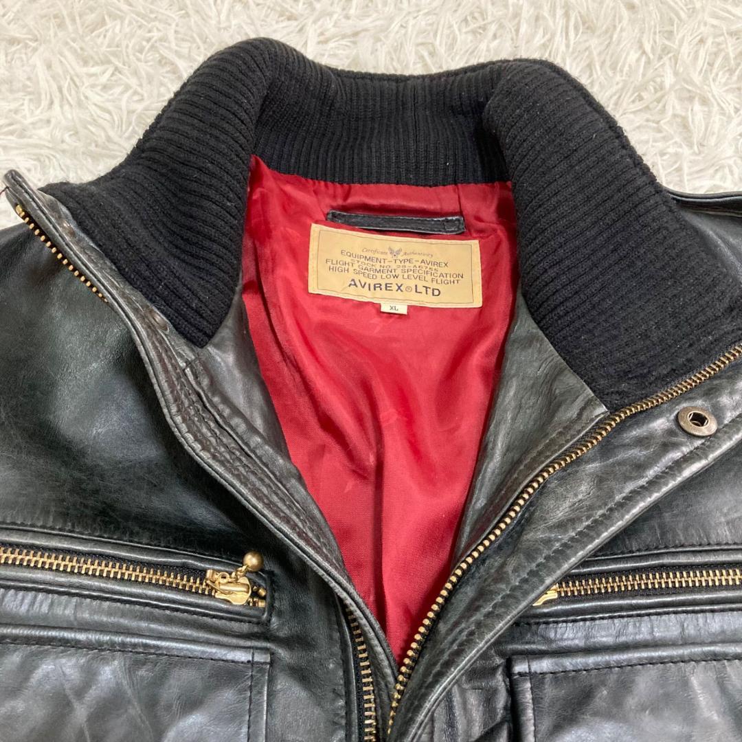 15654✨アヴィレックス XL ホースハイドレザージャケット 馬革 ライダース