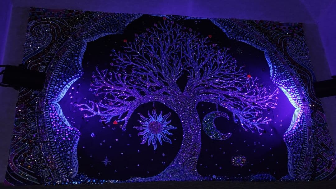 生命の木　タペストリー　ブラックライト対応