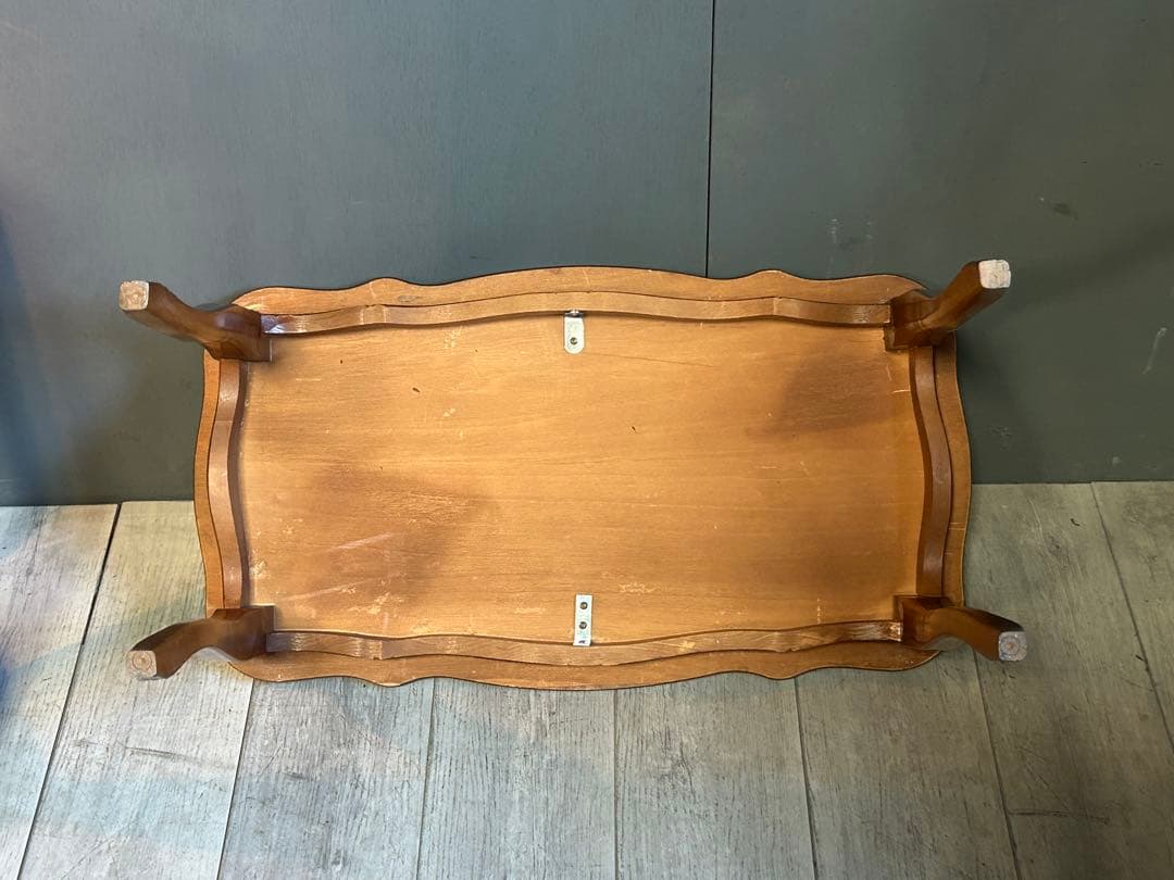 イタリア製　輸入家具　猫脚　象嵌　サイドテーブル　センターテーブル