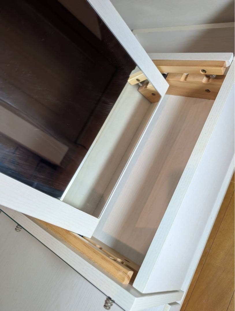 ■送料込■LOWYA ドレッサー コスメ台 ローテーブル 鏡化粧センターテーブル