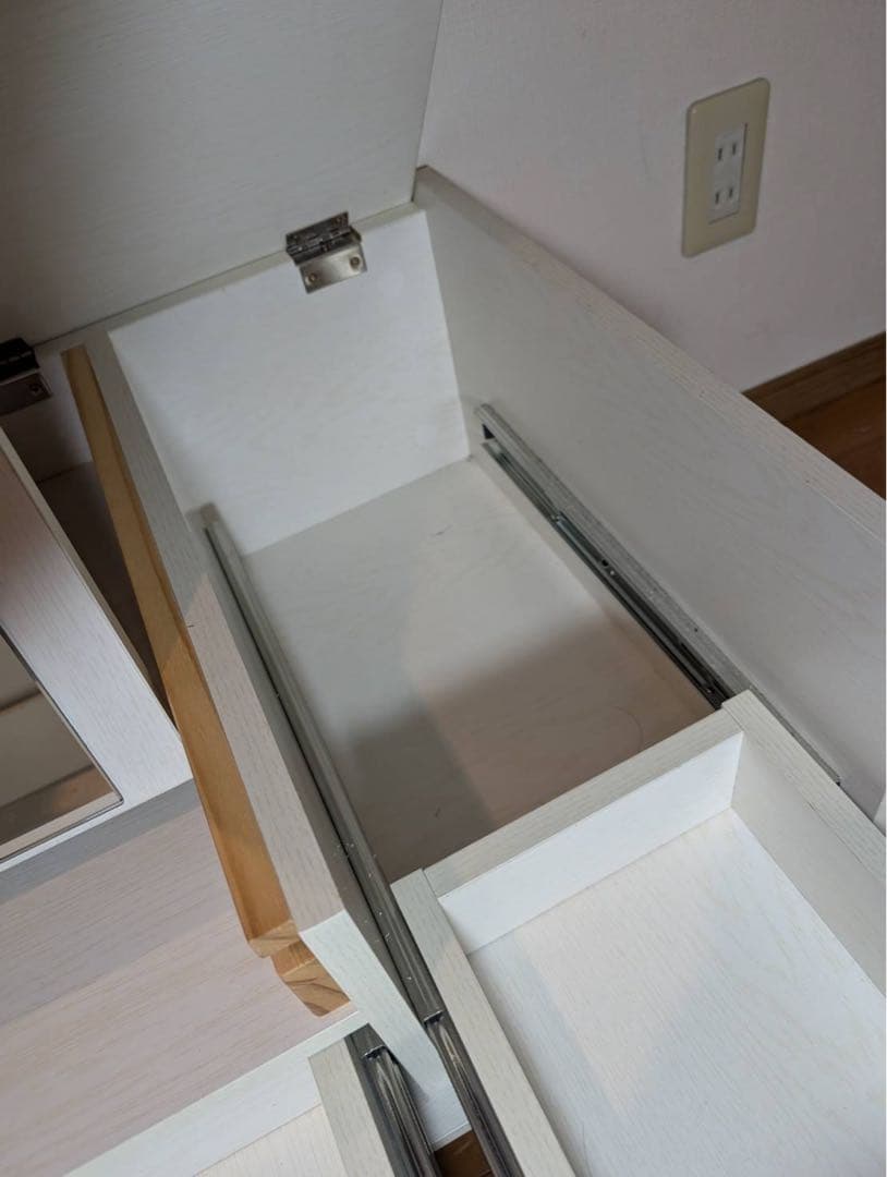 ■送料込■LOWYA ドレッサー コスメ台 ローテーブル 鏡化粧センターテーブル