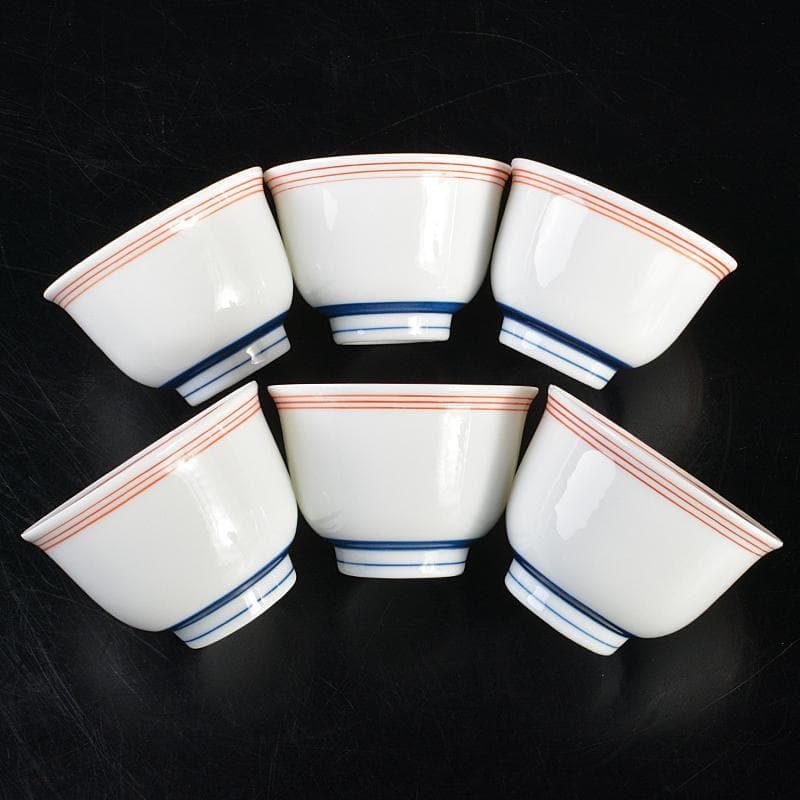 煎茶道具　七仙寿　汲出し茶碗　煎茶碗　六客　時代箱付　M　R7181