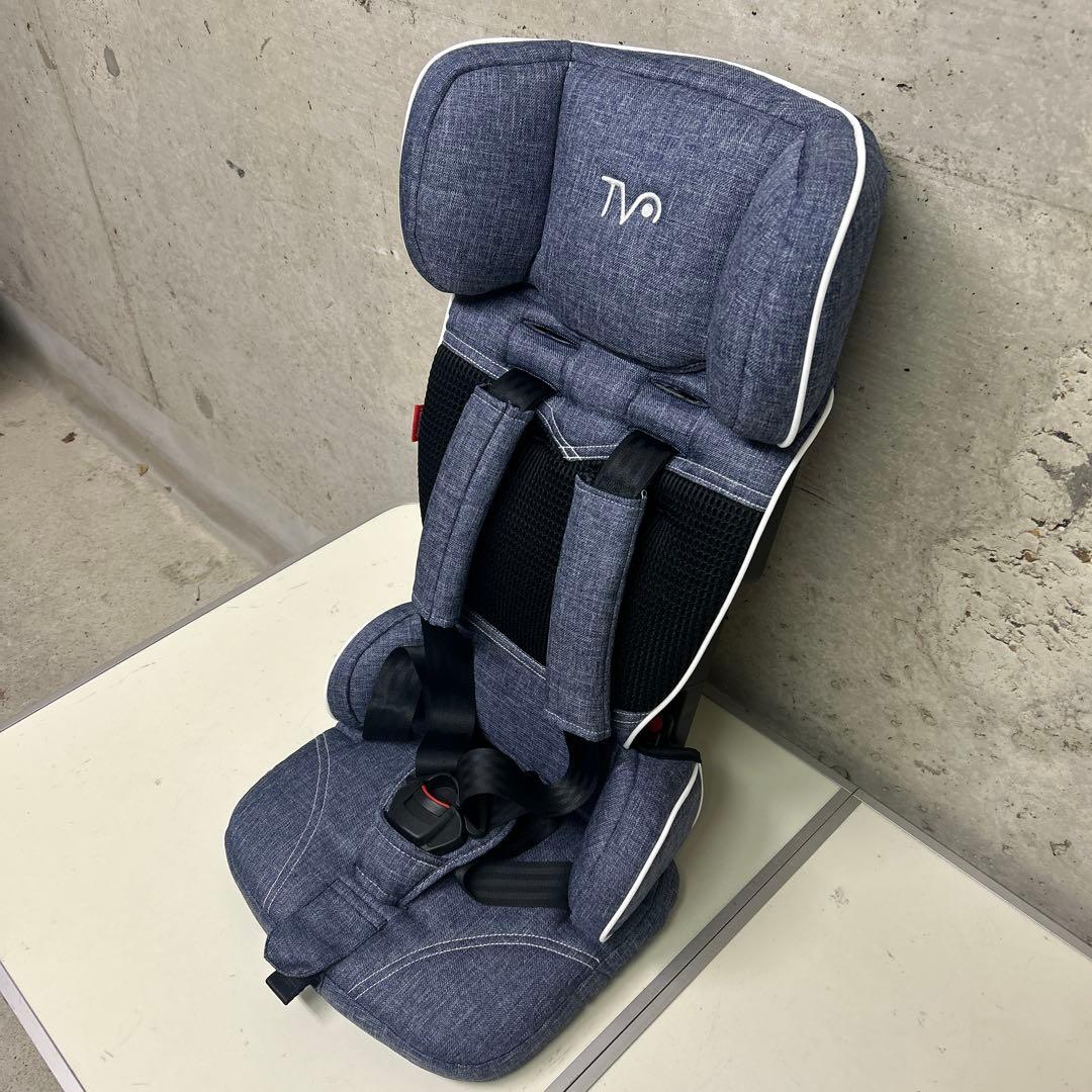 美品　日本育児　トラベルベストECプラス　デニム　チャイルドシート コンパクト