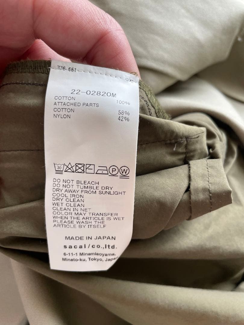 sakai サカイ　 シャツ　22-02820M chino shirt