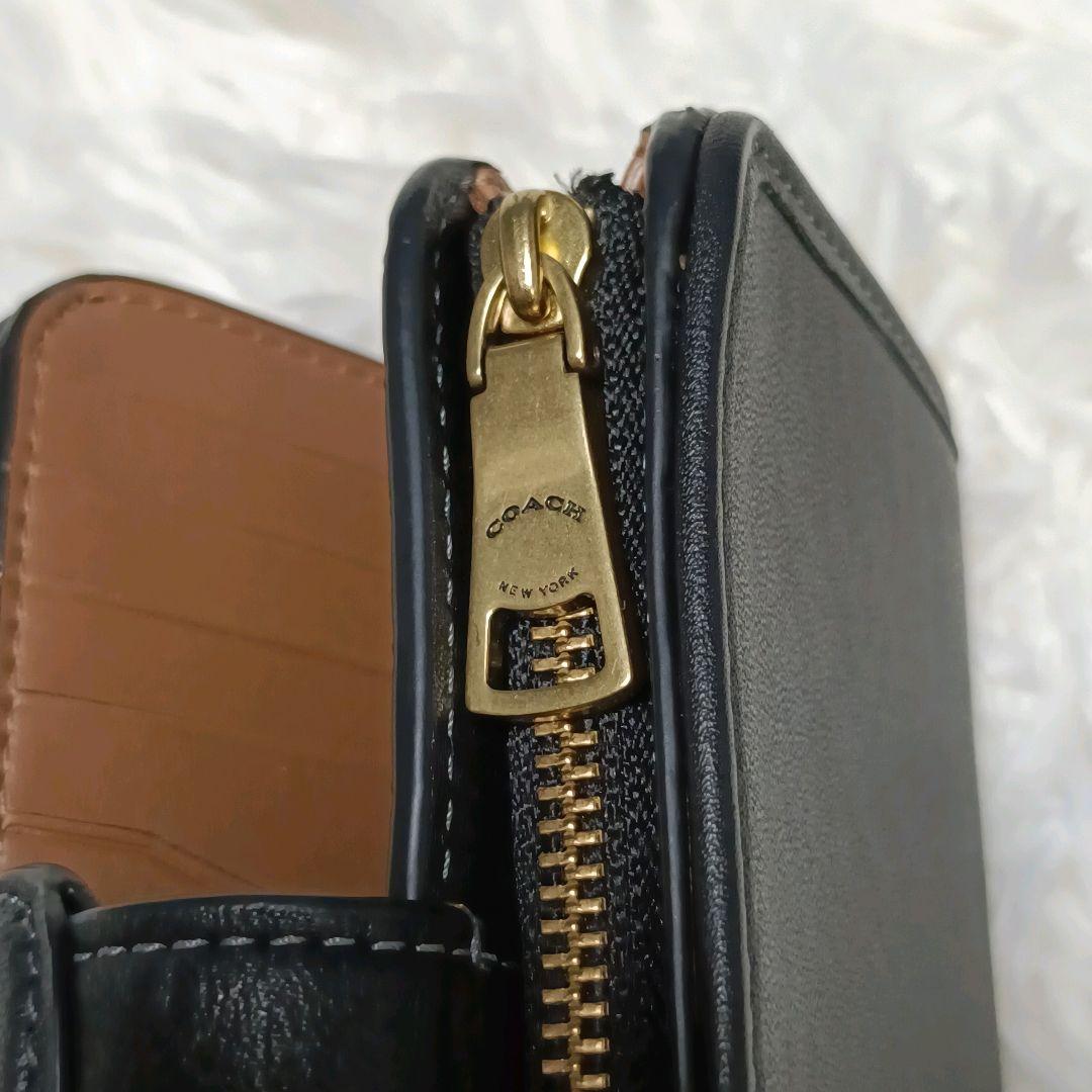 【極美品】COACH コーチ タビーミディアムウォレット 二つ折り財布 ブラック