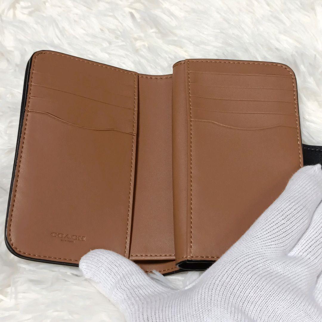 【極美品】COACH コーチ タビーミディアムウォレット 二つ折り財布 ブラック