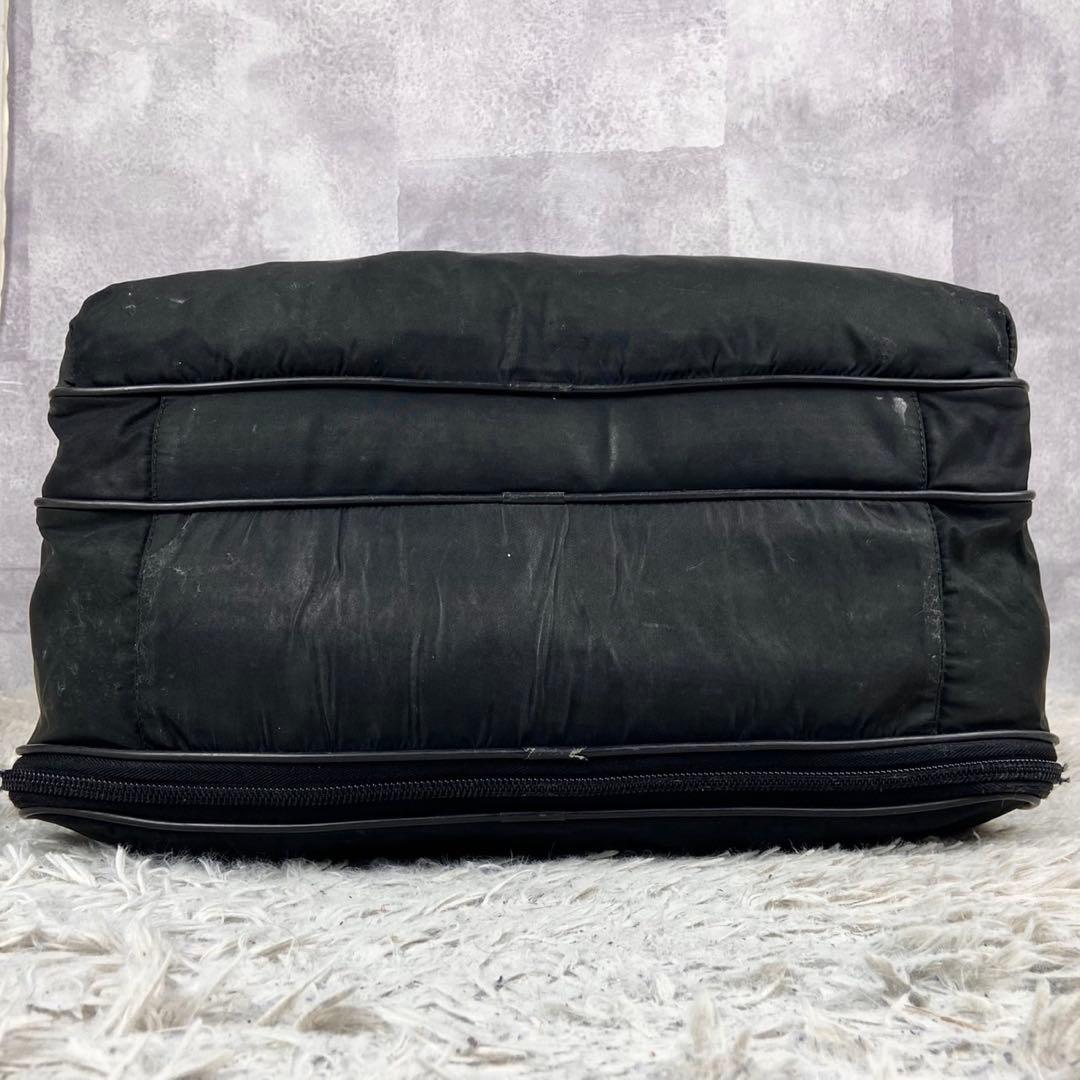 美品 A4可 PRADA ビジネスバッグ 2way 三角プレート ナイロン 黒