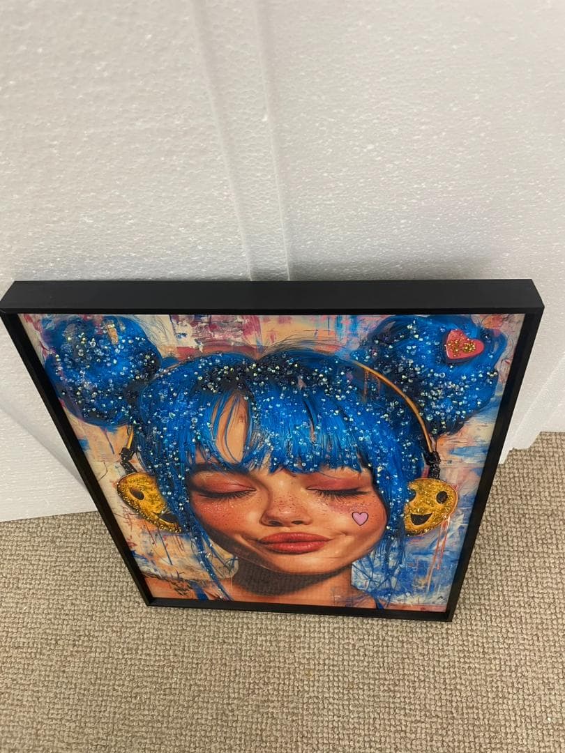 水晶絵　ビリーアイリッシュ　POP　アートパネル　絵画　壁掛け　カラフル　ポップ